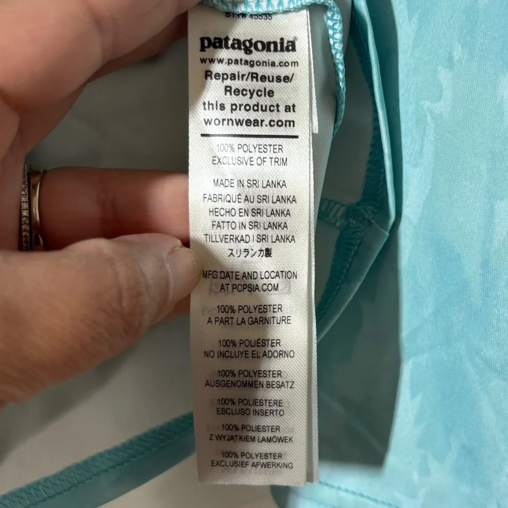 Patagonia Capilene Cool Daily Graphic Lightweight Hoodie Womens Aqua Blue Sz M - Picture 6 of 13
